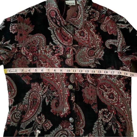 Chico's Multicolor Floral Paisley Tapestry Jacket Button Up Womens Sz 1 (M/8) - Picture 12 of 15